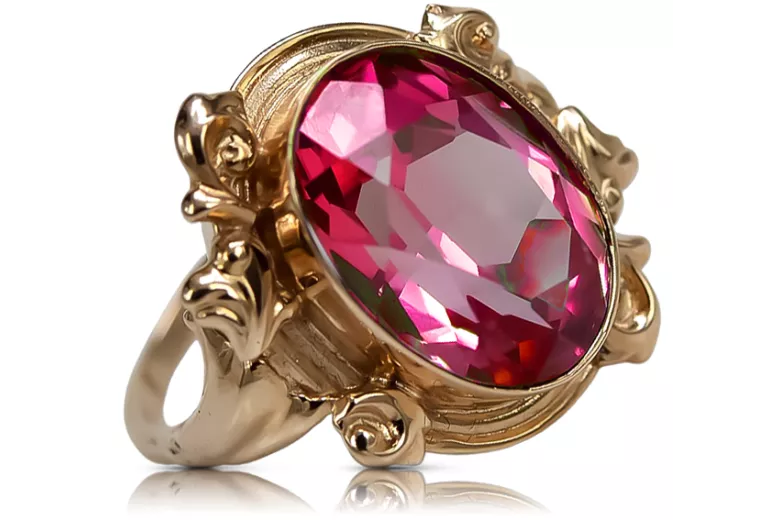 Рубин Стерлинговое серебро с покрытием из розового золота Кольцо Винтаж стиль vrc100rp